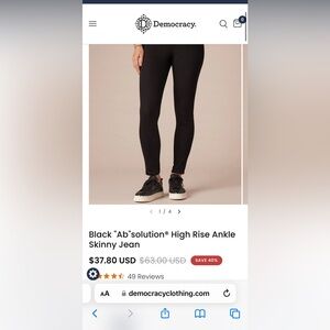 Democracy Black 'Ab'solution Skinny Jeans